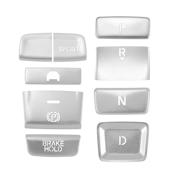 Unique Bargains Gear Shift Panel Electronic Handbrake Button Cover for Honda Accord 2018-2022 Silver Tone (Set of 9)