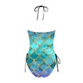 thumbnail image 4 of DGMIOCS Women's Tummy Control Two Piece Swimsuit Tankini Set Light Blue XXL, 4 of 5