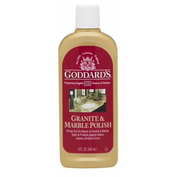 Goddard’s Marble & Granite Polish – Granite Cleaner and Polish w/Carnauba Wax for Minor Scratches & Stains on Kitchen Island & Other Stone Surfaces – Granite & Marble Sealer and Protectant (8 oz)