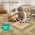 thumbnail image 4 of ODIKA 5'x7' Washable Area Rug Abstract Painterly Strokes Interlocking Geometric Freeform Lightweight for Dining Room, Under Table, Home Office, Non-Slip Chair-Friendly, 4 of 7