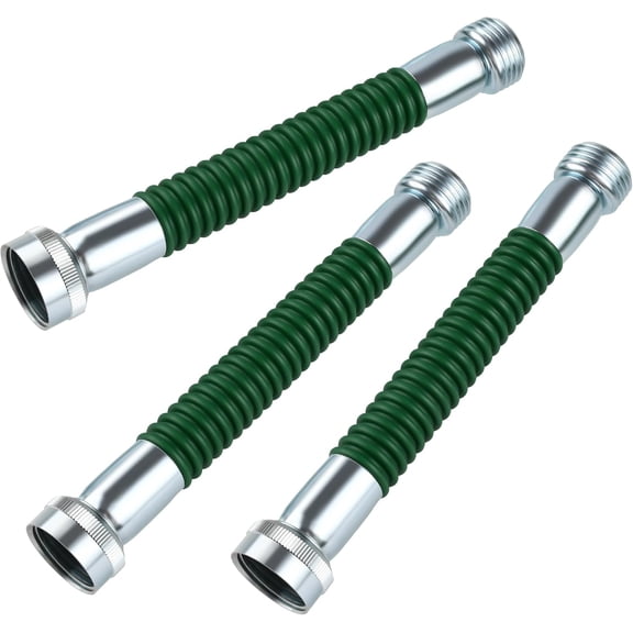 MKEUDQ-180° Hose Kink Protector, 3/4" FNH x 3/4" MNH Thread, Fits 5/8" Garden Hose, Drinking-Water-Safe Flexible Hose Saver, 3 Pack Green for RV, Outdoor Faucet & Car Wash