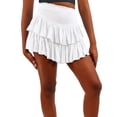 thumbnail image 2 of Douhoow Women Pleated Mini Skirt Solid Color High Waist Skirt Ruffle Short Skirts, 2 of 8
