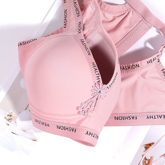 Vedolay Lingerie For Women Kinky Compression Wirefree High Support Bra for Women Small to Plus Size Everyday Wear, Exercise and Offers Back Support,Watermelon Red 38