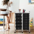 thumbnail image 6 of YEXJ 15 Drawers Rolling Storage Cart Multipurpose Mobile Rolling Utility Storage Organizer Cart Tools Scrapbook Paper Organizer on Wheels-15-Black, 6 of 9