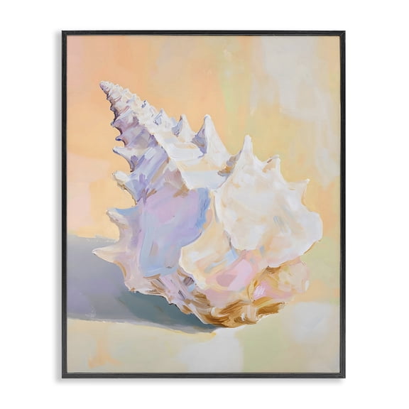 Stupell Industries Modern Vintage Shell in Pastel Light Black Framed Giclee Art, 11 x 14, by The Prints Vibe