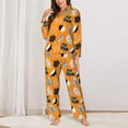 thumbnail image 2 of Sigee Bold Black and White Leaves Orange for Women’s Pajama Sets Long-Sleeved Pjs Sets for Women 2 piece Sleepwear-XX-Large, 2 of 7