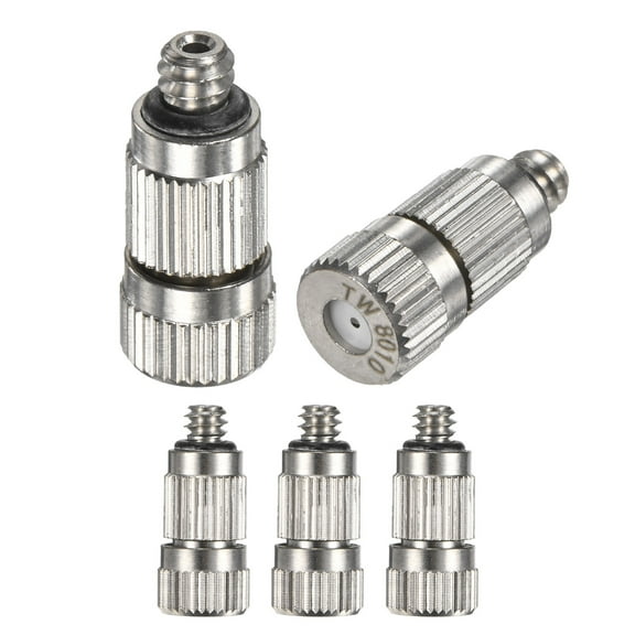 Uxcell 5-Pack Brass Misting Nozzles, 0.8mm Orifice Misting System Parts [3/16"]