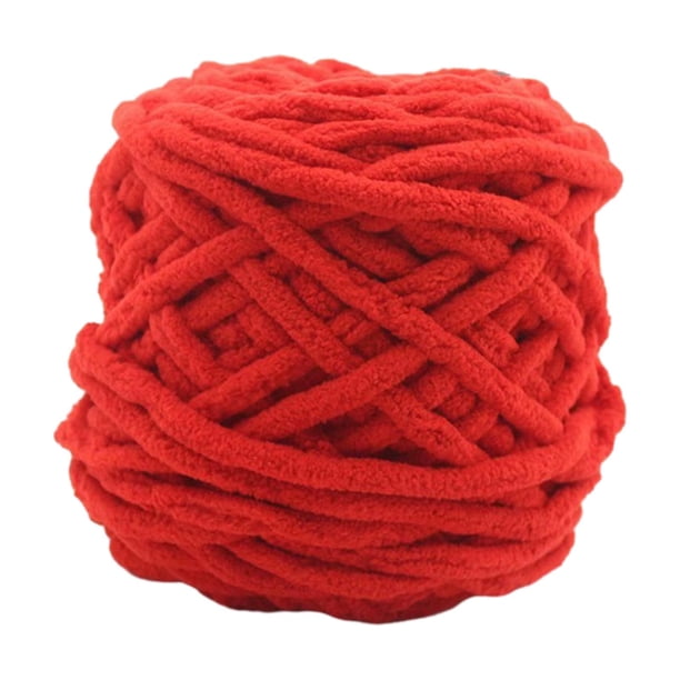 Hilo de lana grueso, hilo Tubular Jumbo, hilo ligero, suave y voluminoso, hilo de peso para manualidades, almohada, cerca, bufanda, fabricación de Rojo Soledad Hilo de lana grueso