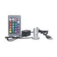 thumbnail image 1 of FSLiving USB-Powered Mini LED Spotlight 360°Rotatable Display Lamp Dimmable Remote Control RGB Mode Silver Shell with USB Cable Accent Lighting Jewelry Showcase Cabinet Lego Model - 1 Pack, 1 of 6