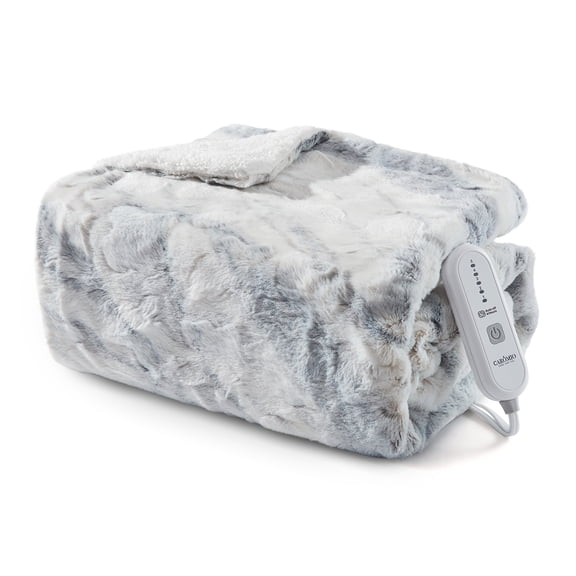 TacleeKii Heated Blanket Twin Size 50" x 60", Fast Heating Electric Blankets with 5 Heating Levels & 10 Hours Auto Off, ETL Certified Machine Washable, White
