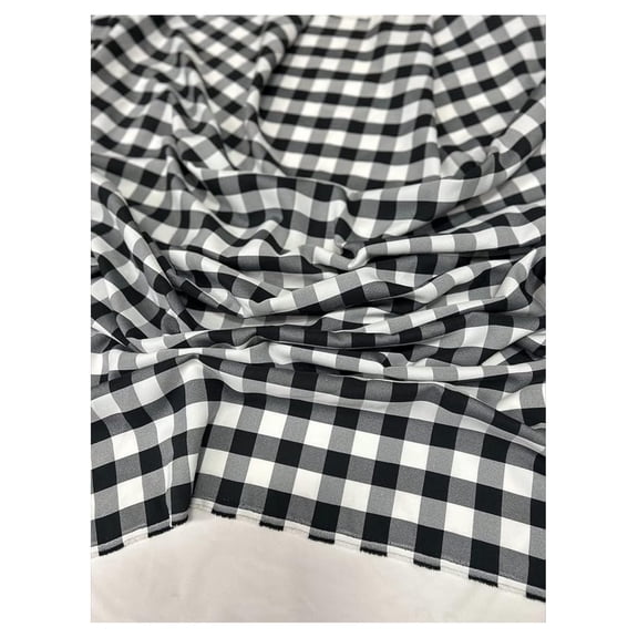 New Star Fabric Premium Check Fabric 5 Yards, 60" Wide, Gingham Tablecloth in Classic Black & White, 100% Polyester Perfect for Parties, Picnic, Indoor and Outdoor tablecloths and Curtains