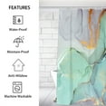 thumbnail image 3 of Stcomart Jade Ink wash painting Shower Curtain Set Green Fabric Shower Curtain For Bathroom, 72x72, 3 of 7