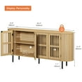 thumbnail image 2 of WAMPAT 64.4" Modern Fluted Sideboard with Slatted Doors and Shelves –Natural Oak, Ideal for Dining Room or Living Room, 2 of 6