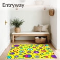 thumbnail image 3 of ODIKA 3'x5' Machine Washable Non-Slip Area Rug, Vivid Educational Displaying Letters Numerals Weather Icons and Celestial Bodies High Traffic Rug, Yellow, 695046, 3 of 7