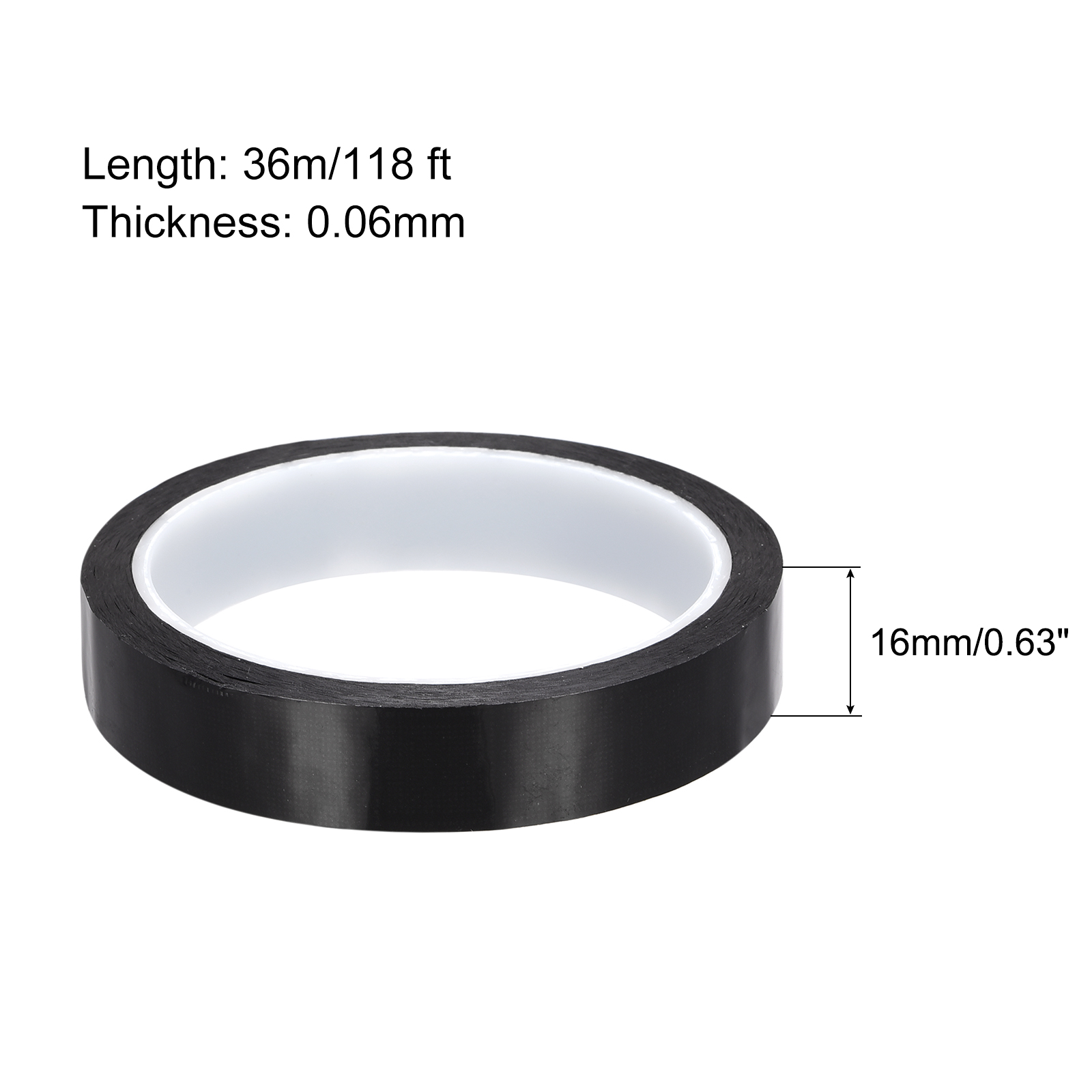 Unique Bargains Adhesive Conductive Protection Masking Tape Black 0.63"