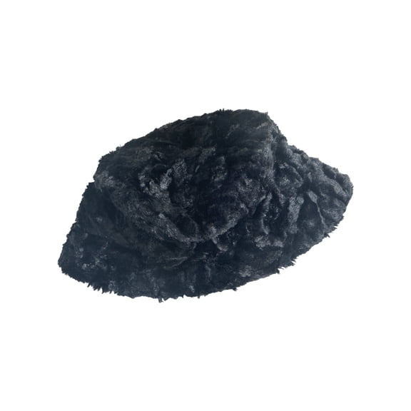 Isotoner Womens Black Textured Fluffy Bucket Hat