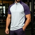 thumbnail image 2 of JTSRKL Mens Ice Silk Half Zip Tees Quick Dry Breathable Color Block Slim Fit Shirts Summer Outdoor Cycling Running Training Tops, 2 of 9