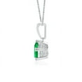 thumbnail image 2 of ANGARA Natural Vintage Style Pear Emerald Drop Pendant with Diamonds in 14K White Gold for Women (Size-8x6mm) | May Birthstone, Anniversary, Jewelry Gift for Women | Natural Emerald Necklace, 2 of 9