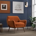 thumbnail image 3 of Pemberly Row Mid Century Modern Luxury Accent Velvet Armchair in Burnt Orange, 3 of 6