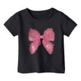 thumbnail image 4 of XEGLSBU T Shirts for Girls 7-8 White Children's Casual Letter Pattern Print Multicolor Round Neck Short Sleeves Black Size 4-5 Years, 4 of 4