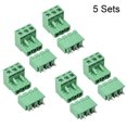 thumbnail image 2 of 3 Pin 5.08mm Pitch Male Female PCB Screw Terminal Block 5Sets, 2 of 6