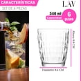 thumbnail image 2 of Juego 6 Vasos Artemis Dof Old Fashion Vidrio Labrado 340 ml Para Cocina, Banquetes, Fiestas, 2 of 5