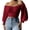 Burgundy, variant on Womens Elegant Off The Shoulder Puff Sleeve Blouse Summer Chiffon Slim Fit Party Crop Top