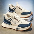 thumbnail image 4 of AOPLUS Men'S Classic Low-Top Sneakers - White & Navy Blue, Lace-Up Casual Sports Shoes with Durable PVC Sole, Comfortable Fabric Lining, and Stylish Design for Casual Attire, Allseason Shoes | Styli, 4 of 8