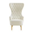 thumbnail image 5 of Jezebel Cream Velvet Wingback Chair, 5 of 6