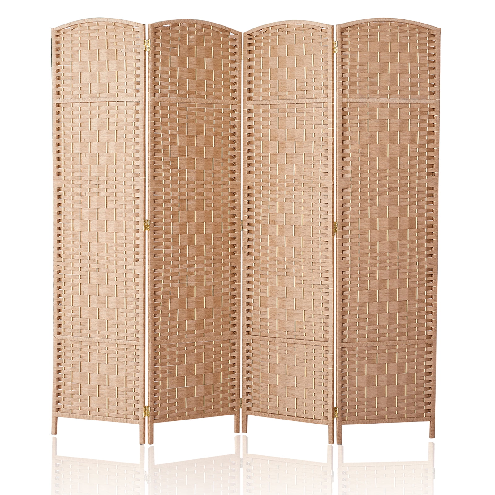 4-Panel Room Divider, 6 ft Office Partition Walls Wood Divider Folding ...