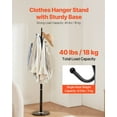 thumbnail image 5 of Space-Saving Floor Coat Rack with Non-Scratch Marble Base, 6 Large Capacity Hooks, Durable Construction for Hanging Coats, Purses, Dog Leashes, No Tools Assembly, 5 of 10