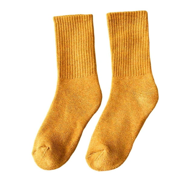 Par de calcetines de pantorrilla para mujer, medias cálidas gruesas de Color sólido, calcetines informales para botas para uso diario, esquí, Talla única BLESIY Calcetines de becerro