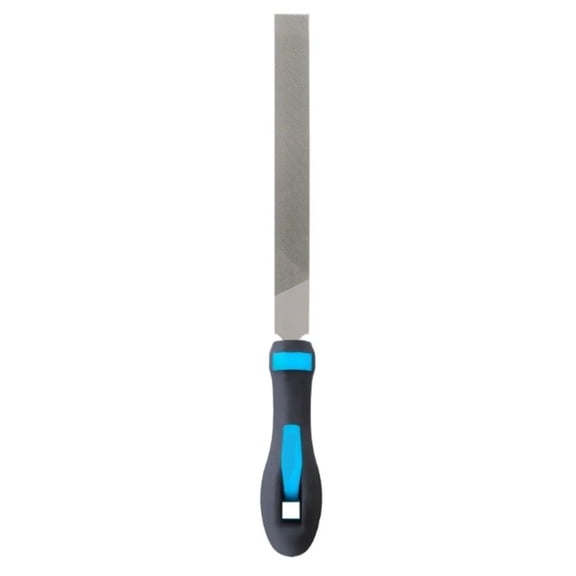 Flat Metal File with Rubber Handle - 200mmDurable High Carbon Steel Ergonomic Design for Metalworking