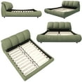 thumbnail image 5 of Soft Queen Bed Frame With Headboard,Upholstered Platform Bed Frame With Oversized Padded Backrest And Solid Wood Frame For Bedroom,Apartment Room,Green, 5 of 9