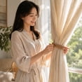thumbnail image 6 of Naittoop 1pcs Curtain Tiebacks Rustic Holdbacks for Drapes Farmhouse Tie Backs for Curtains Cotton Jute Rope with Wood Club Rustic Curtain Accessory Living Room Decor Bedroom Window Ornament, 6 of 6