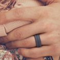 thumbnail image 3 of Silicone Wedding Ring - Engraved Middle Line - Grey by ROQ for Men - 8 mm Ring, 3 of 4