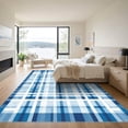 thumbnail image 3 of ODIKA 6'x9' Machine Washable Non-Slip Area Rug, Geometric Navy Blue High Traffic Rug with Pad, Blue, 1049448, 3 of 8