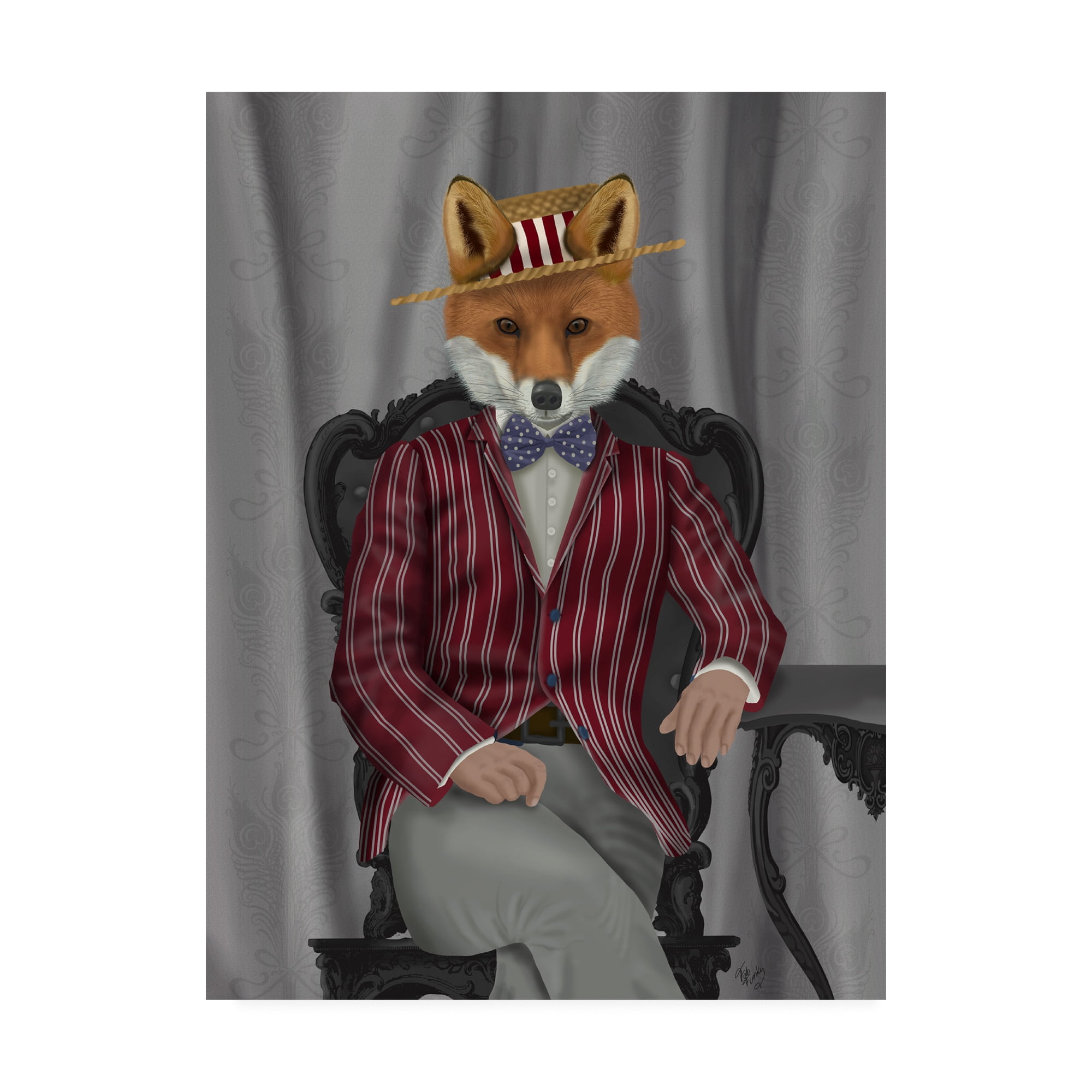 Trademark Fine Art 'Fox 1920s Gentleman' Canvas Art by Fab Funky ...