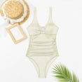 thumbnail image 6 of Njoeus Women's One - Piece Swimsuits Tummy - Control Front Cutout Bathing Suits Slimming Swimsuit V Neck Swimwear Monokini, 6 of 7