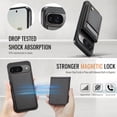thumbnail image 6 of ELEHOLD Case for Google Pixel 9 / 9 Pro, 2-in-1 Magnetic RFID Leather Wallet Case with Card Slots & Kickstand,Black, 6 of 6