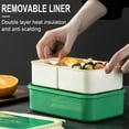 thumbnail image 4 of XMMSWDLA Lunch Box for Men Green Lunch Boxplastic Lunch Box Fresh-Keeping Box Microwave Oven Heating Sealed Thermal Insulation Bento Box Lunch Box with Tableware Lunch Box Meals, 4 of 5