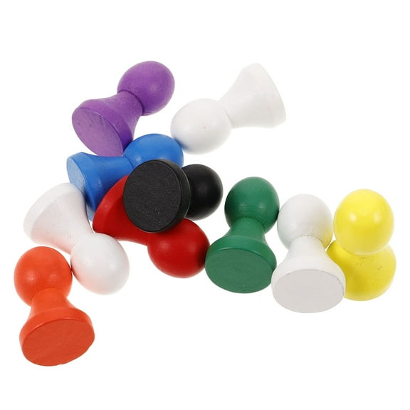 HOOWIFFY Smooth Surface Chess Pawns Wood 10Pcs 1.3X0.8X0.8In