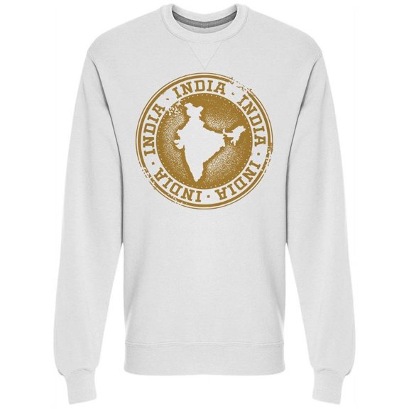 India Country Stamp Sweatshirt Men -Image by Shutterstock Men Sweatshirt, Male x-Large