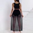 thumbnail image 4 of Posijego Womens Summer Two Piece Outfit Sleeveless Crop Tank Top See Through Skirts Shorts Matching Set, 4 of 7