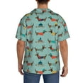 thumbnail image 3 of Lsque Dachshund Dog Puppy print Men's Cuban Collar Short Sleeve Shirt Summer Beachwear Casual Button Down Fashionable Vacation Leisure Shirt-4X-Large, 3 of 7