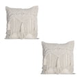thumbnail image 1 of Ilios Innova | Set de 2 Fundas para Cojín Boho Beige, hechas a mano en algodón, diseño artesanal para decoración de sala o dormitorio., 1 of 9