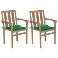 thumbnail image 6 of vidaXL 2/4/6/8x Solid Wood Teak Stackable Patio Chair & Cushions Multi Colors, 6 of 21