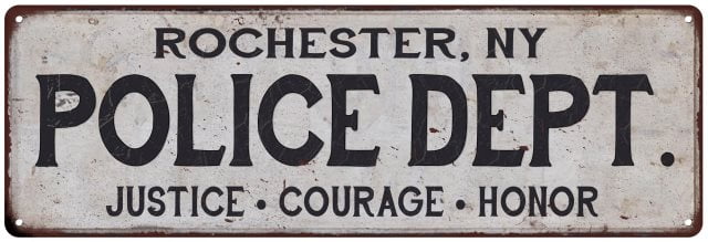  ROCHESTER  NY  POLICE DEPT Home  Decor  Metal Sign Gift 8x24 