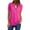 Hot Pink, variant on Dazajoo Women's Zip Up V Neck Short Sleeve Casual Tunic Shirt Summer Solid Color Chiffon Blouses for Women 2024,Blue,L