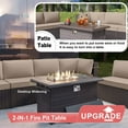 thumbnail image 5 of Kullavik Patio Furniture set Sectional Sofa 10 Pieces PE Rattan Wicker Patio Conversation Set w/43" Gas Fire Pit Table, Outdoor Furniture with 55000 BTU Propane Fire Pit,Sand, 5 of 7
